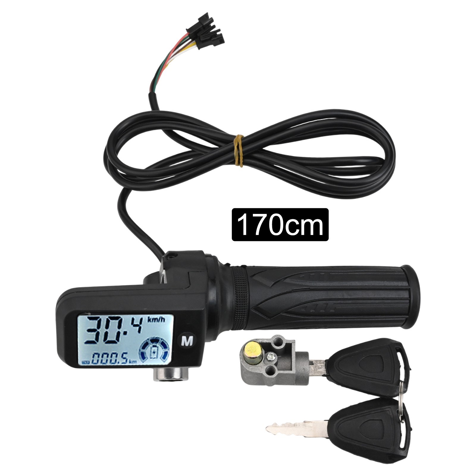 1PCS E Bike Throttle Control Handle LCD Display With 170cm Cable And Keys