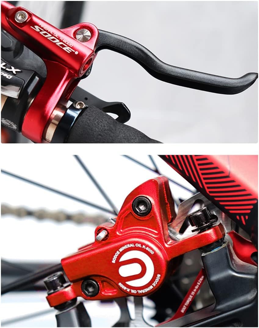 MTB Hydraulic Disc Brakes Front Rear Aluminum Dual Piston Bike Brake Set Black