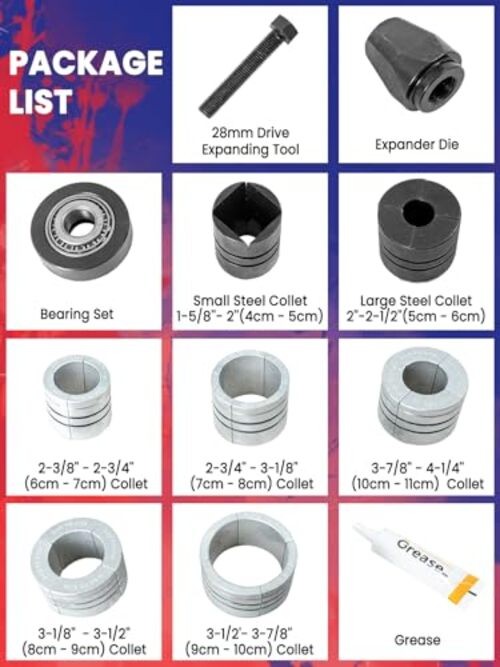 Exhaust Pipe Expander 28mm Exhaust Expander Stretcher Kit 1-5/8 to 4-1/4