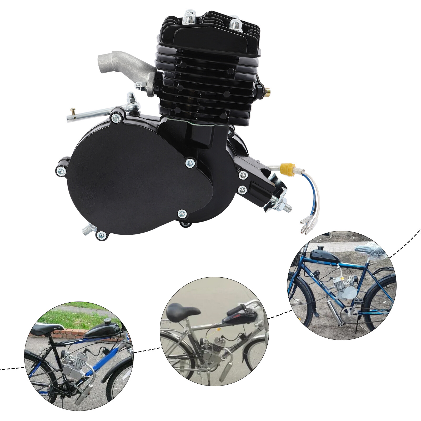 2 Stroke 80cc Petrol Engine Motor Kit Gas Motorized Bicycle Bike Double-cylinder