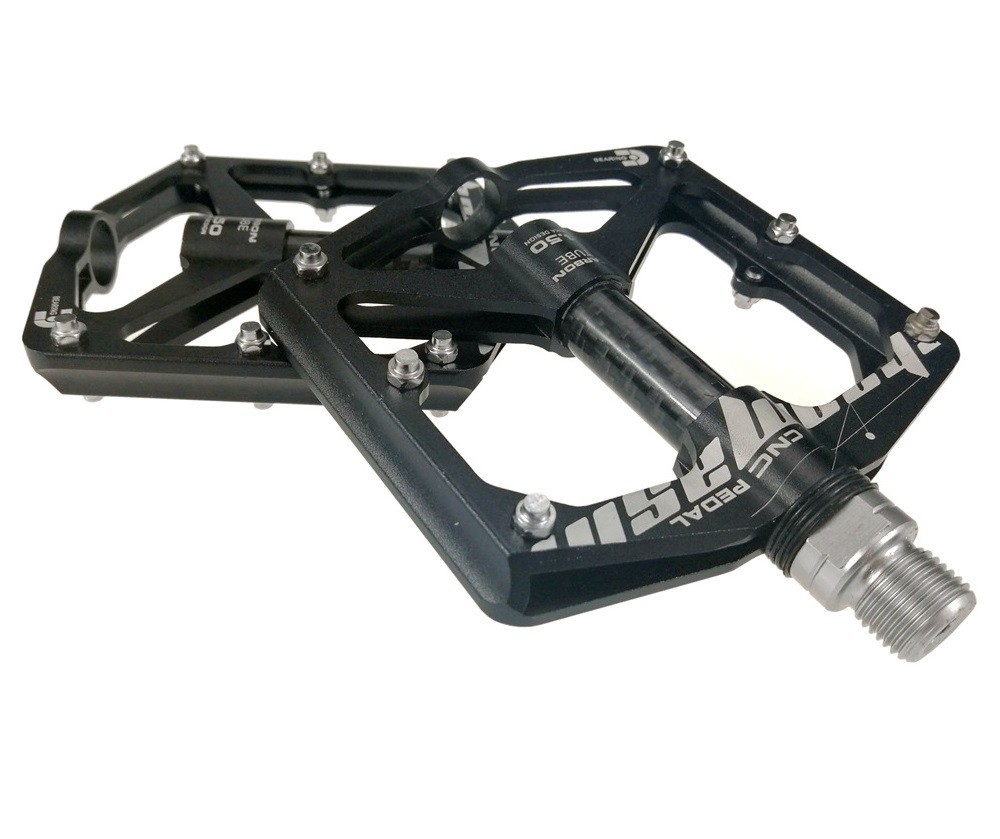 Aluminum Carbon Road MTB Mountain Bike XC Bicycle Pedal 3 Bearing Flat Pedals