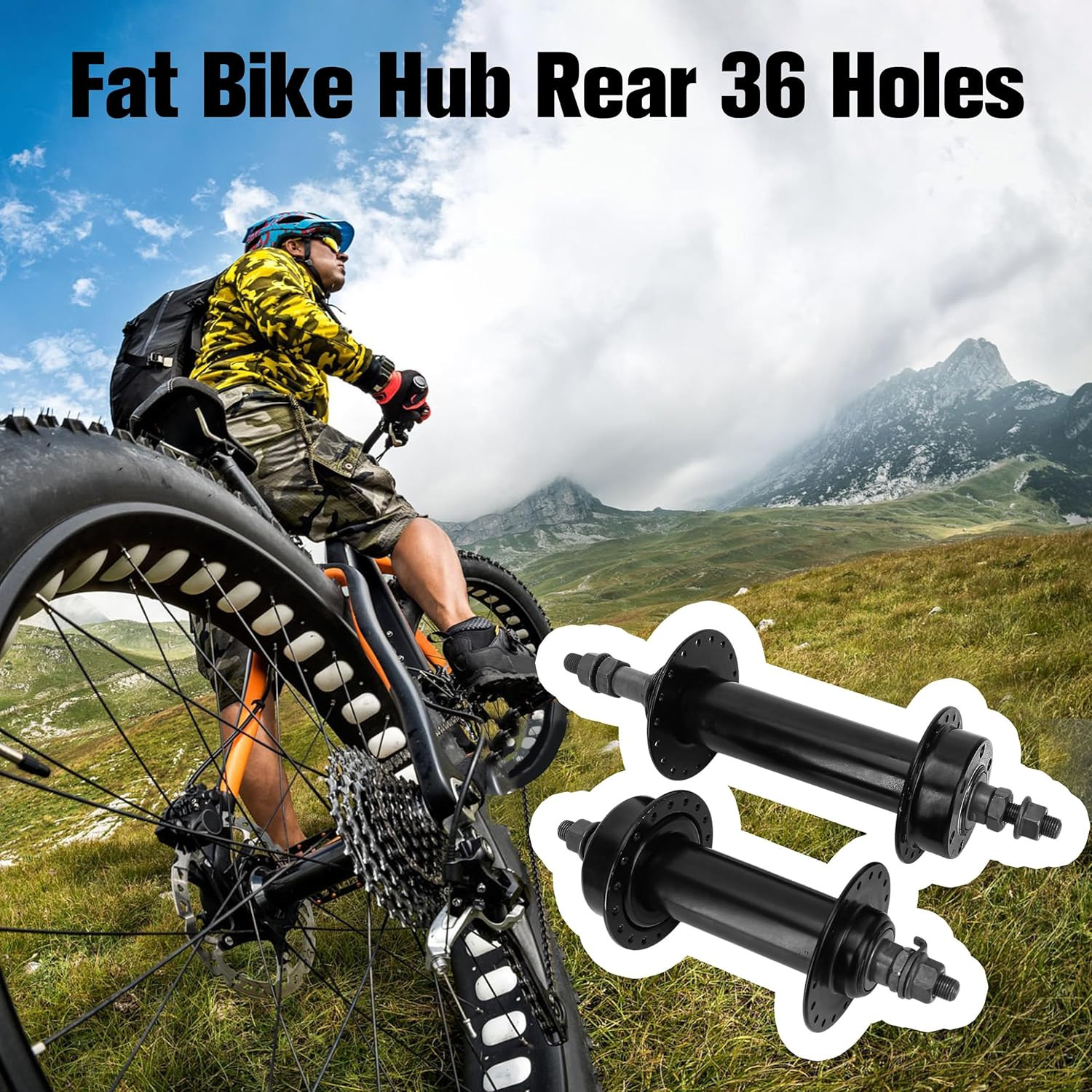 Fat Tire Bike Wheel Part Hub, Rear Hub 195Mm Front Hub 135Mm 36 Holes Thread Cas