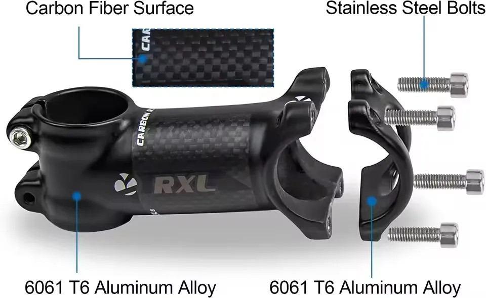6 Degree 31.8mm Handlebar Bicycle Stem for Road Mountain Bike 60-120mm