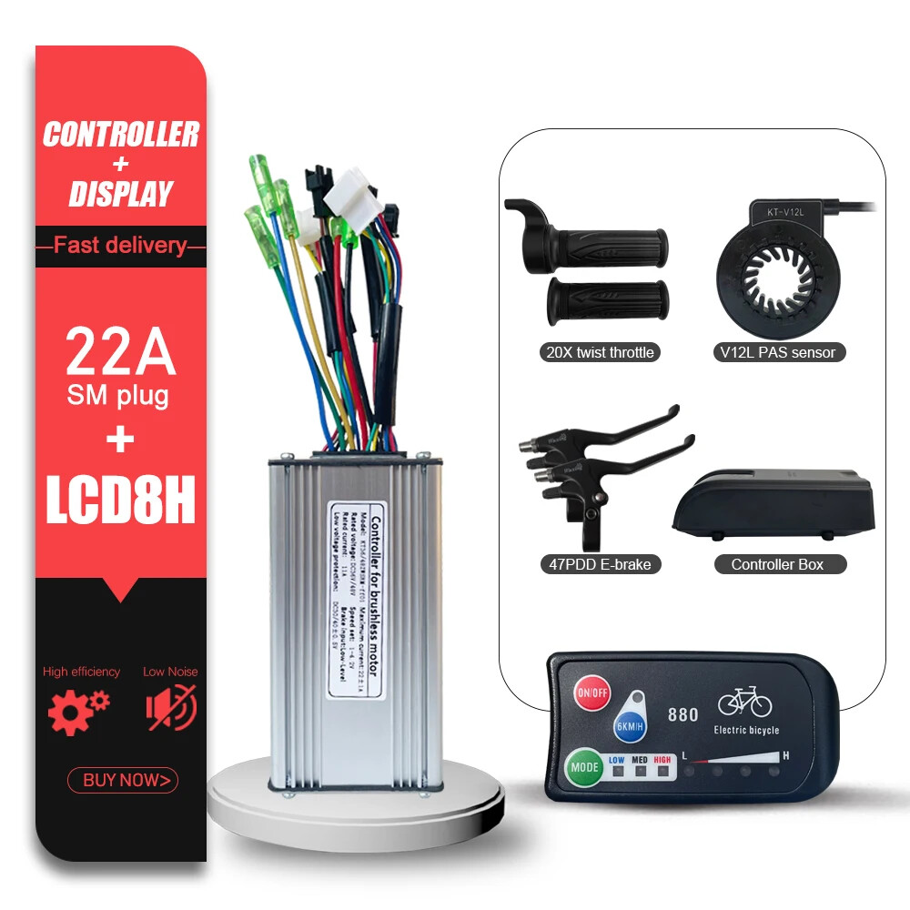 E-bike Controller 36V 48V 500W LCD3 8H LED880 Display SM/WP Plug with Light