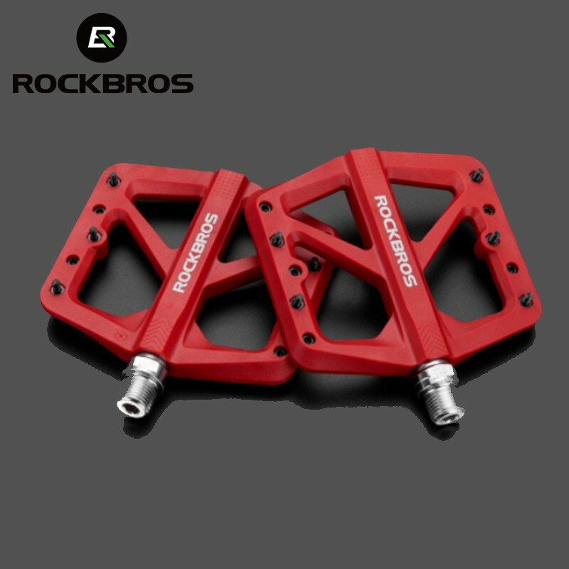 ROCKBROS Bike Pedals MTB Lightweight Nylon Composite 9/16″ DU Bearing Pedals