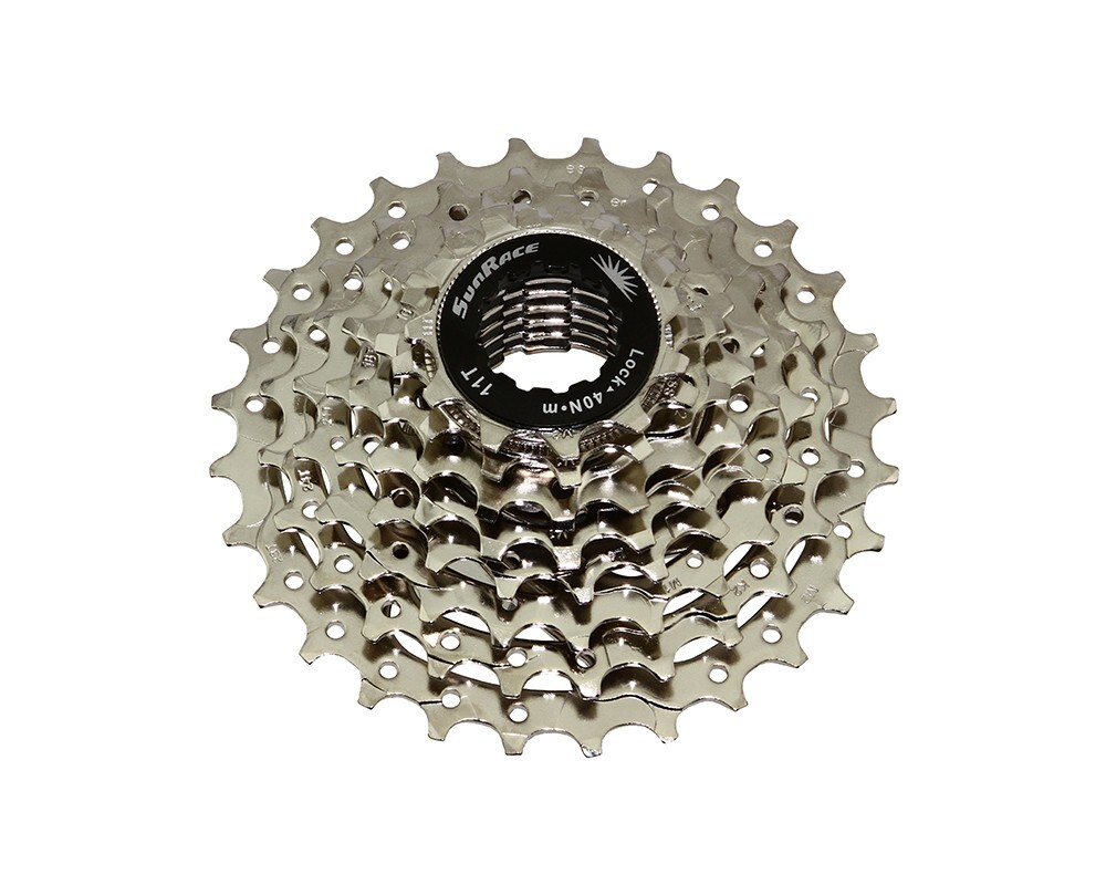 SUNRACE BRANDED 8 SPEED BICYCLE MULTIPLE CASSETTE 11/28T INDEX NICKEL.