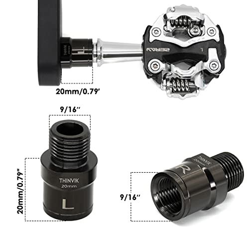 Extended Bike Pedal Extenders 20mm – Titanium Alloy Spacer for 9/16″ Pedals