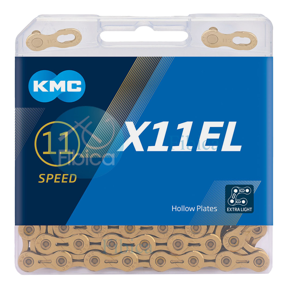 NEW KMC X11EL GOLD 11-SPEED CHAIN 116 LINK Hollow outer & inner plate