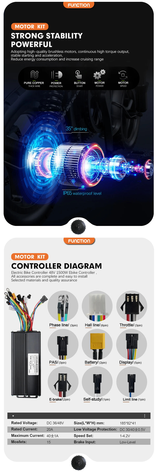 48V 1500W 20 24 26in Snow E-bicycle Fat Brushless Gearless Rear Rotate Hub Motor
