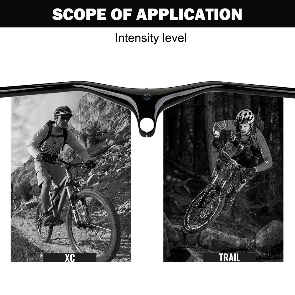 Carbon MTB Bicycle Integrated Handlebars Stem Angle -17 Degree Bicycle Parts