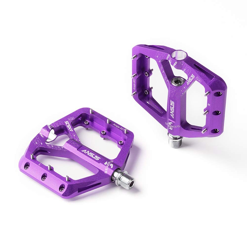 ANSJS Mountain Bike Pedals MTB Pedals Bicycle Flat Pedals Aluminum 9/16″ Seal…