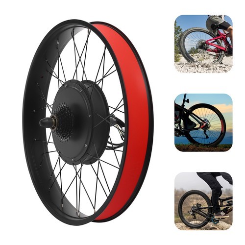 26″ Fat Tire Electric Bicycle Motor E-Bike Rear Wheel LCD Conversion Kit 48V 1KW