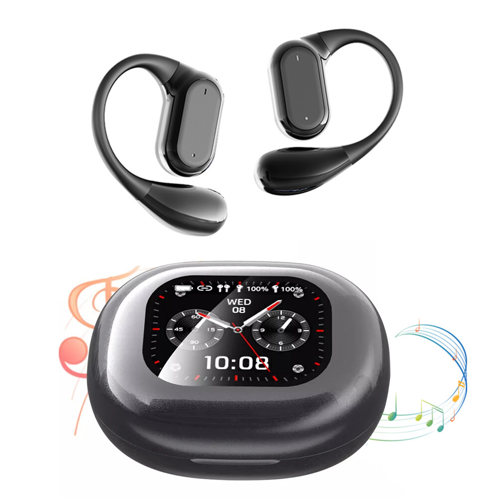 Bluetooth 5.4 Headphones Wireless Earbuds Open-Ear Sport Headset Touch Screen