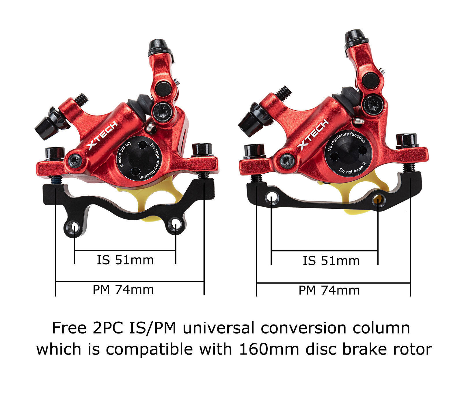 ZOOM XTECH HB100 Linear Pull Disc Brake Caliper Front Rear MTB Bike IS/PM 160mm