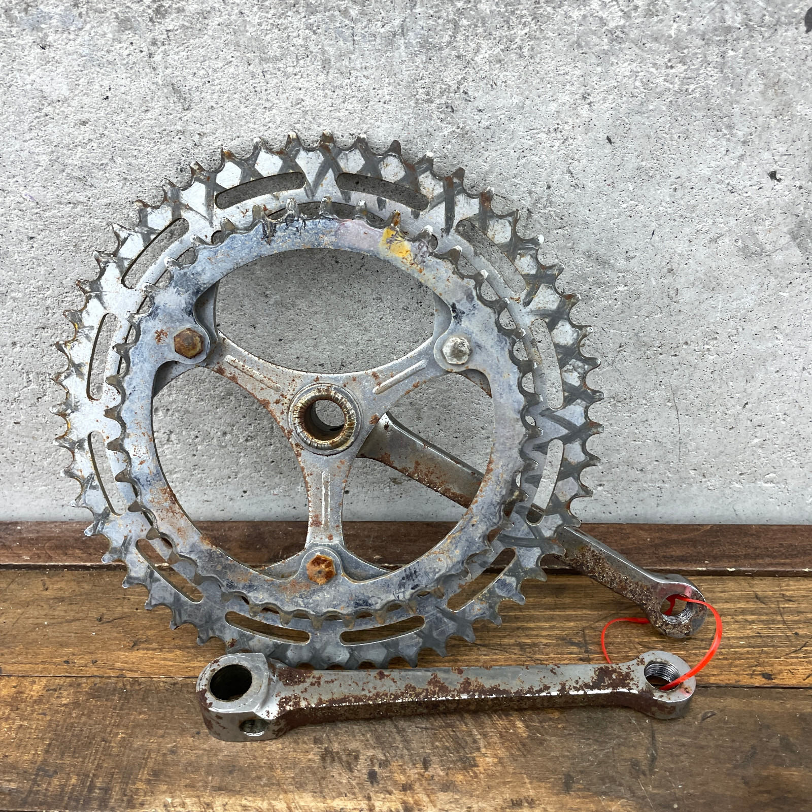Vintage Raleigh DOUBLE Cottered Crank Set 165 mm Nervar Stamp 50s 60s Steel