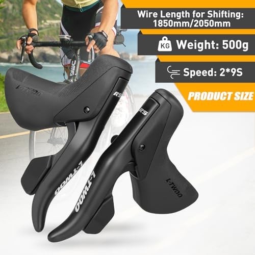 L-TWOO Road Bike Shift and Brake Levers 2×7 to 2×10 Speed Compatible Shimano