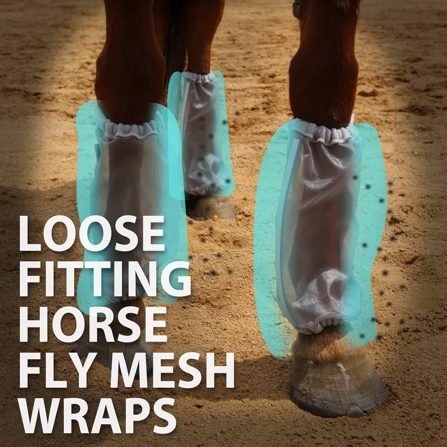 Universal Size Horse Leggings Fine Mesh Fly Boots One Size, Silver