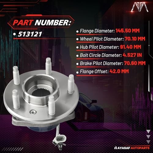 MAYASAF 513121 Front Wheel Hub Bearing Assembly for Chevy 1 PCS