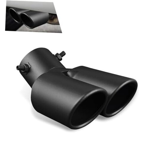 Car Dual Exhaust Tip, 2.48″ Stainless Steel Y Tail Pipe with Fixed Bolt,