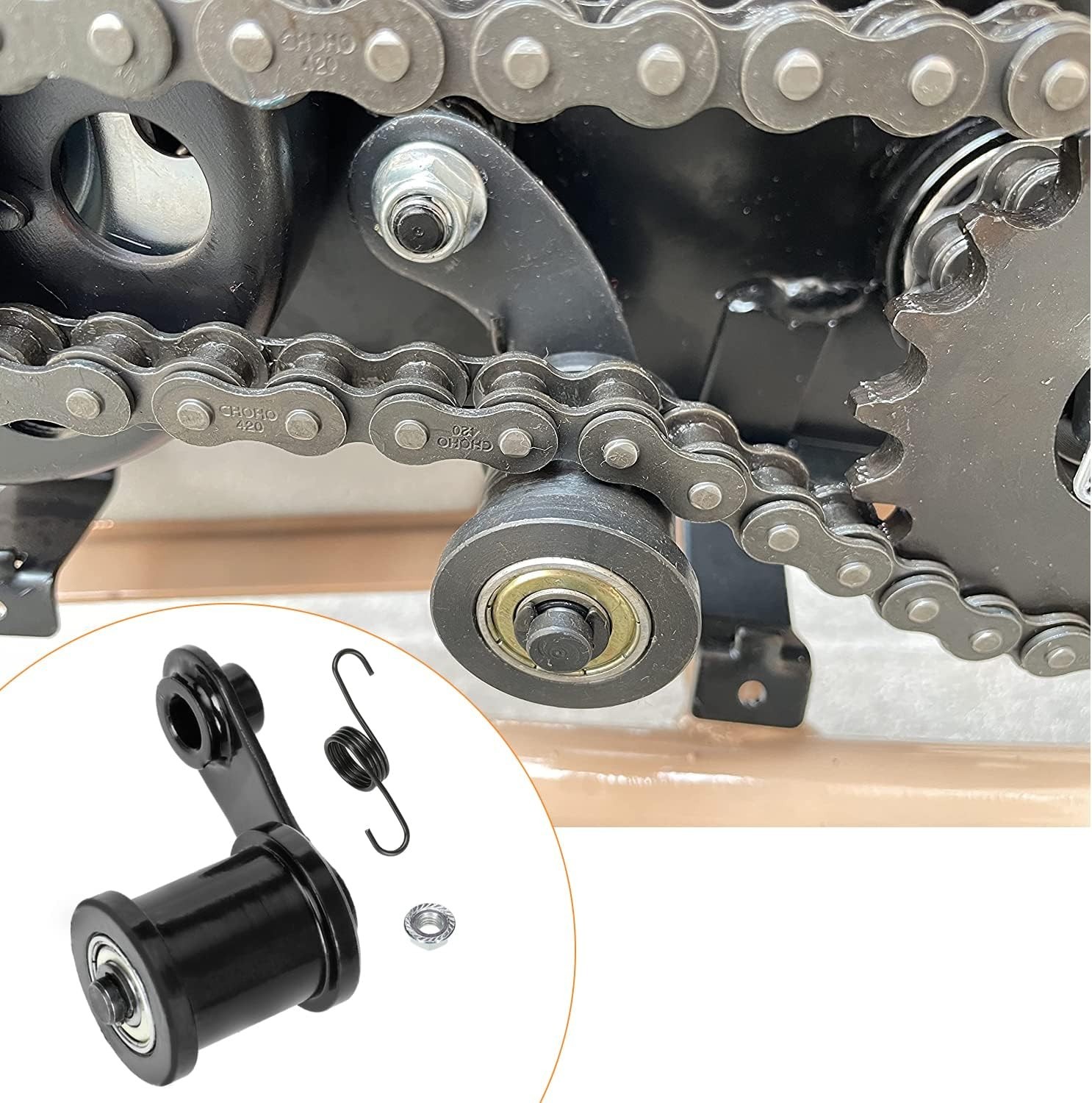 Powersports Chain Tensioner for Mini Bikes – Reliable 1-3/4» Roller Included