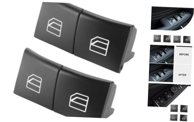 Front Left and Right Side Window Switch Button Covers Window Control Switch