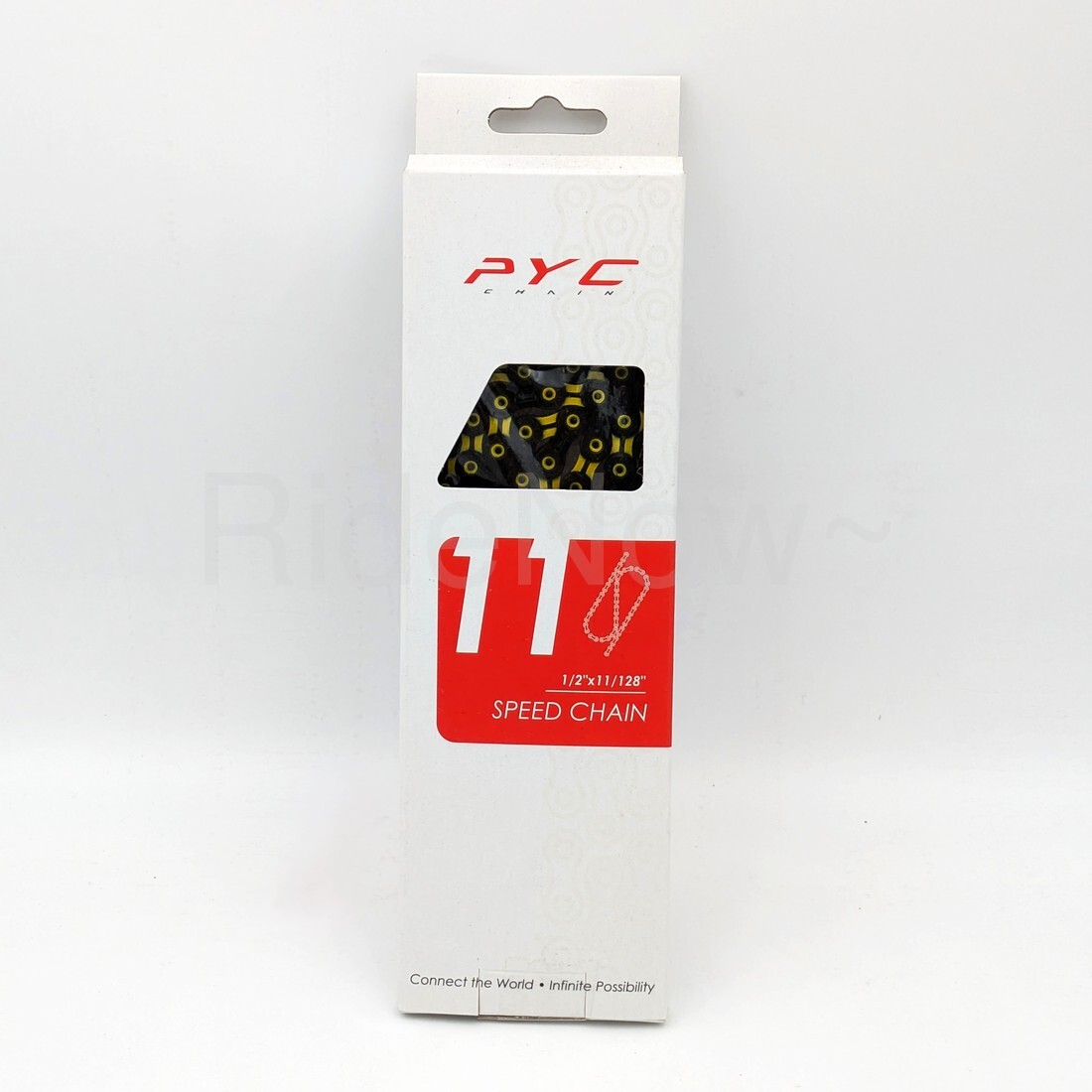 PYC DLC 11-Spd Road MTB CX Gravel Hollow Chain 116L, Ultralight, Black/Yellow