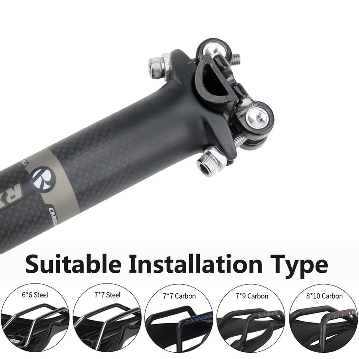 Carbon Fiber + Aluminum Alloy Road Bike, Mountain Bike Seatpost, 27.2/30.8/31…