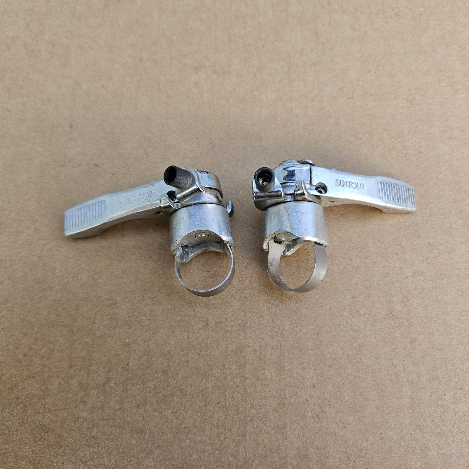 Vintage Suntour Power Ratcheting Thumb Shifters 6 Speed 3×6 Left Right Set Japan