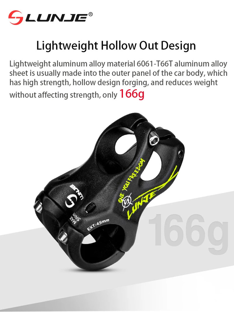 MTB Bike Stem 31.8x45mm Short Handlebar Stem 3D Forged Aluminum Alloy