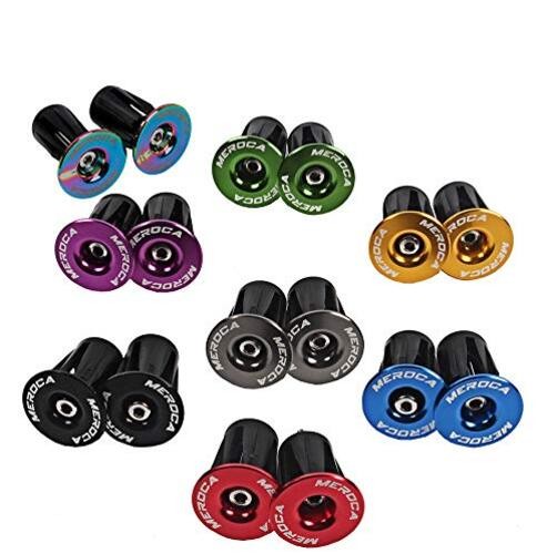 1 Pair Aluminum Bike Handlebar End Plugs, Expanding Locking Bar End Caps Blue