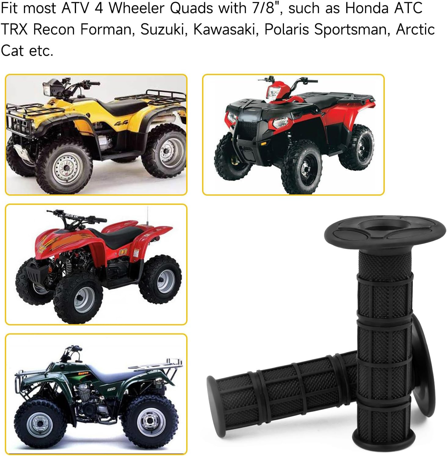 ATV Handlebar Grips Compatible with Arctic Cat 250 Polaris Sportsman Recon Forma