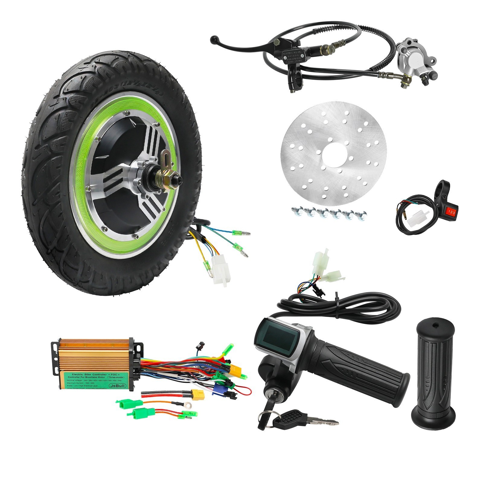 12 inch Hub Motor Kit ebike Scooter 36V 500W Brushless Gearless Motor Tricycle