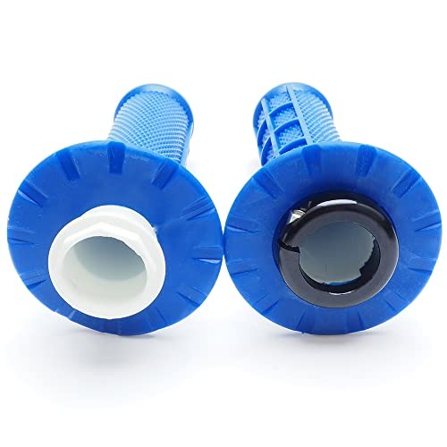 Anti-Slip Lock on Twist Throttle Handlebar Grips for Motorcycle Dirt bike Blue