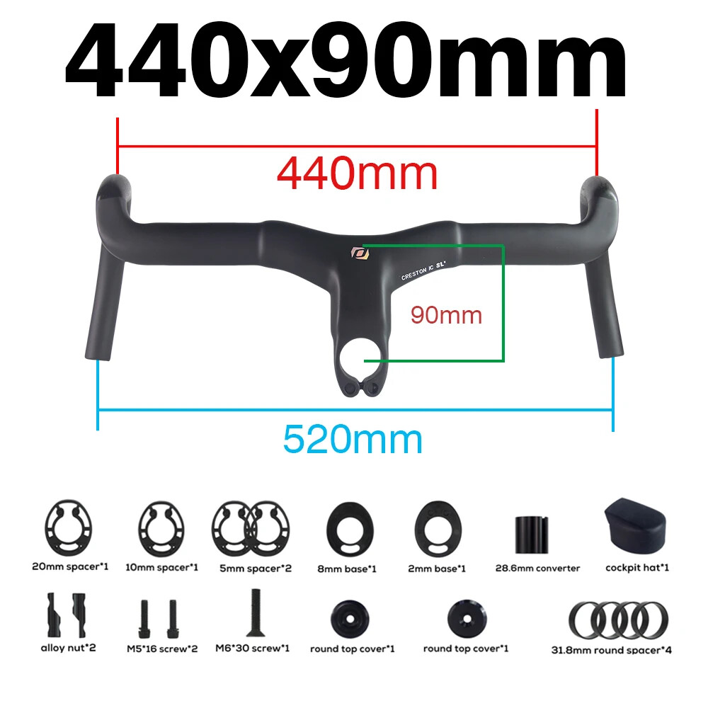 Gravel Integrated Cockpit Drop Bar Internal Cable Routing Bike Carbon Handlebar