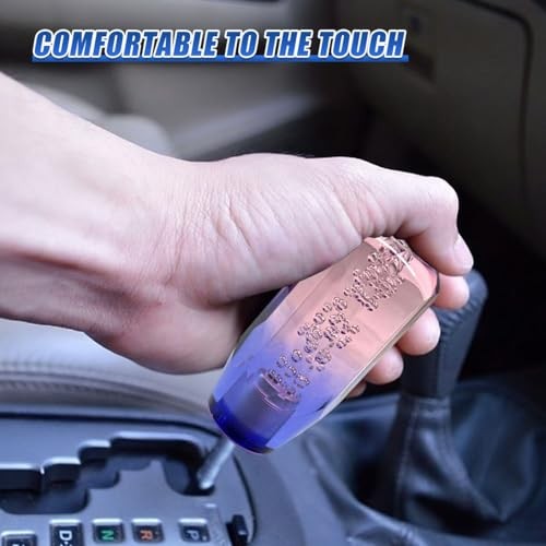 Craedli Car Gear Shift Knob, Acrylic Automotive Gear Shift Stick Pink&Purple