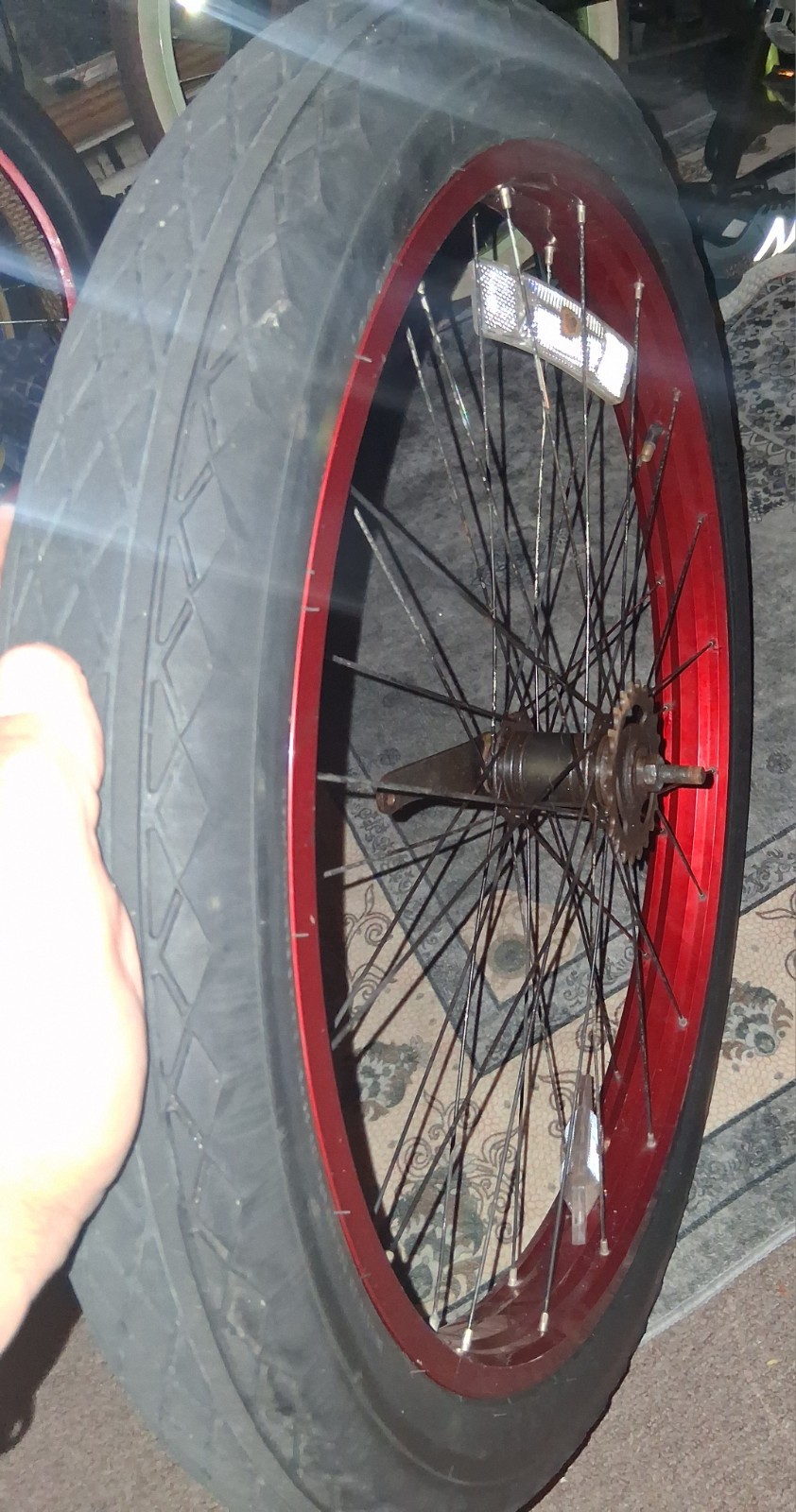 26″ X 3.0 75MM REAR FAT TIRE ALUMINUM RIM CRUISER BRAKE WITH TIRE/Tube 3.45″