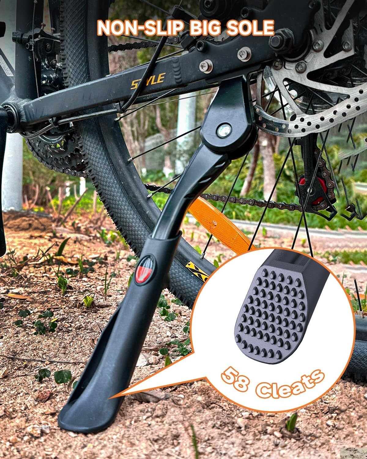 Heavy Duty Ebike Kickstand 24″-29″ Engineered for E-Bike Also Suitable for New