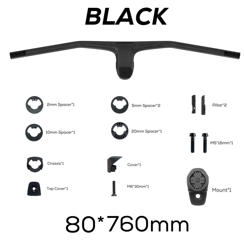 740MM -20° Degree Carbon Integrated Cockpit MTB Handlebar with Titanium Screws