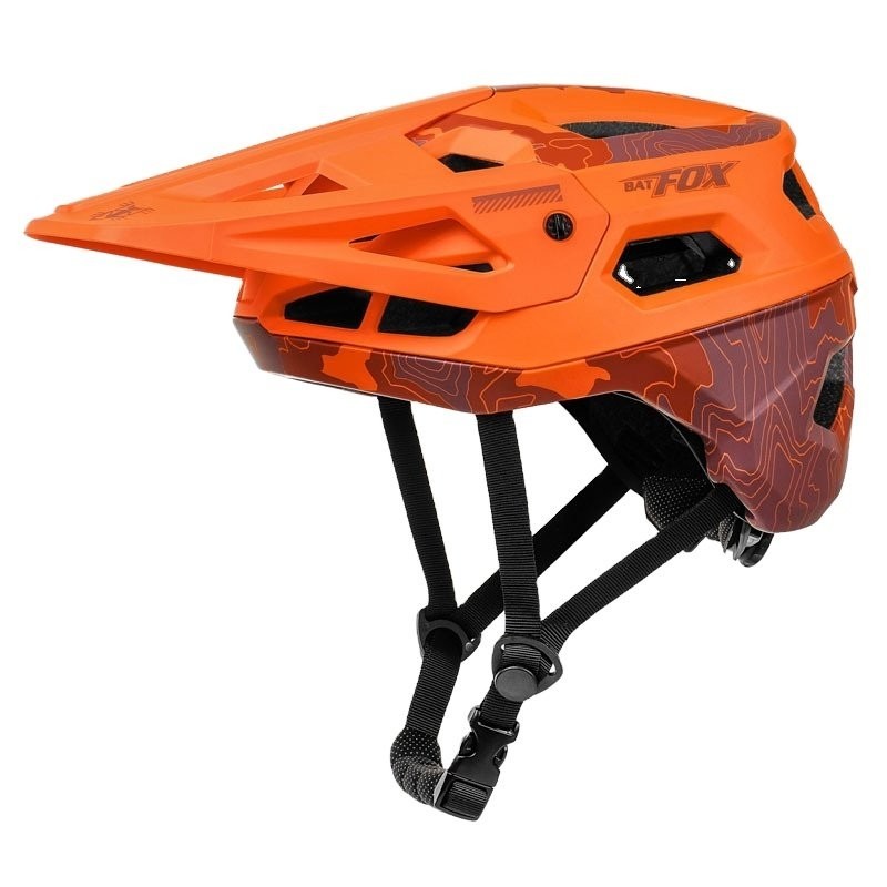 BATFOX LA302 Integrated Helmet Portable MTB Cross Country Bike Helmet, L Orange