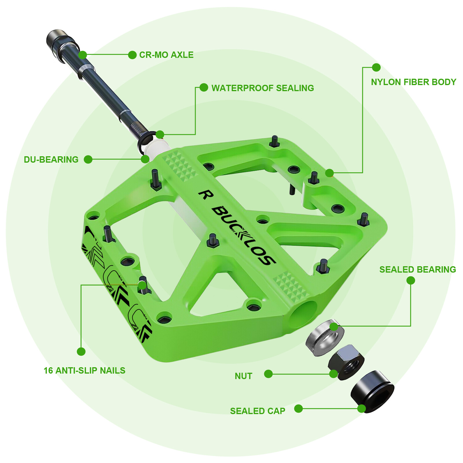 MTB BIKE PLATFORM PEDALS SEALED BEARING NYLON BICYCLE ROAD CYCLING WIDE PEDALS