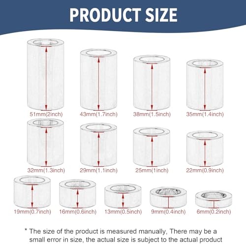 13 Pcs Wheel Axle Spacer Kit 1″ ID 1-1/2″ (1.5) OD I.D.1″-O.D.1-1/2″ Chrome