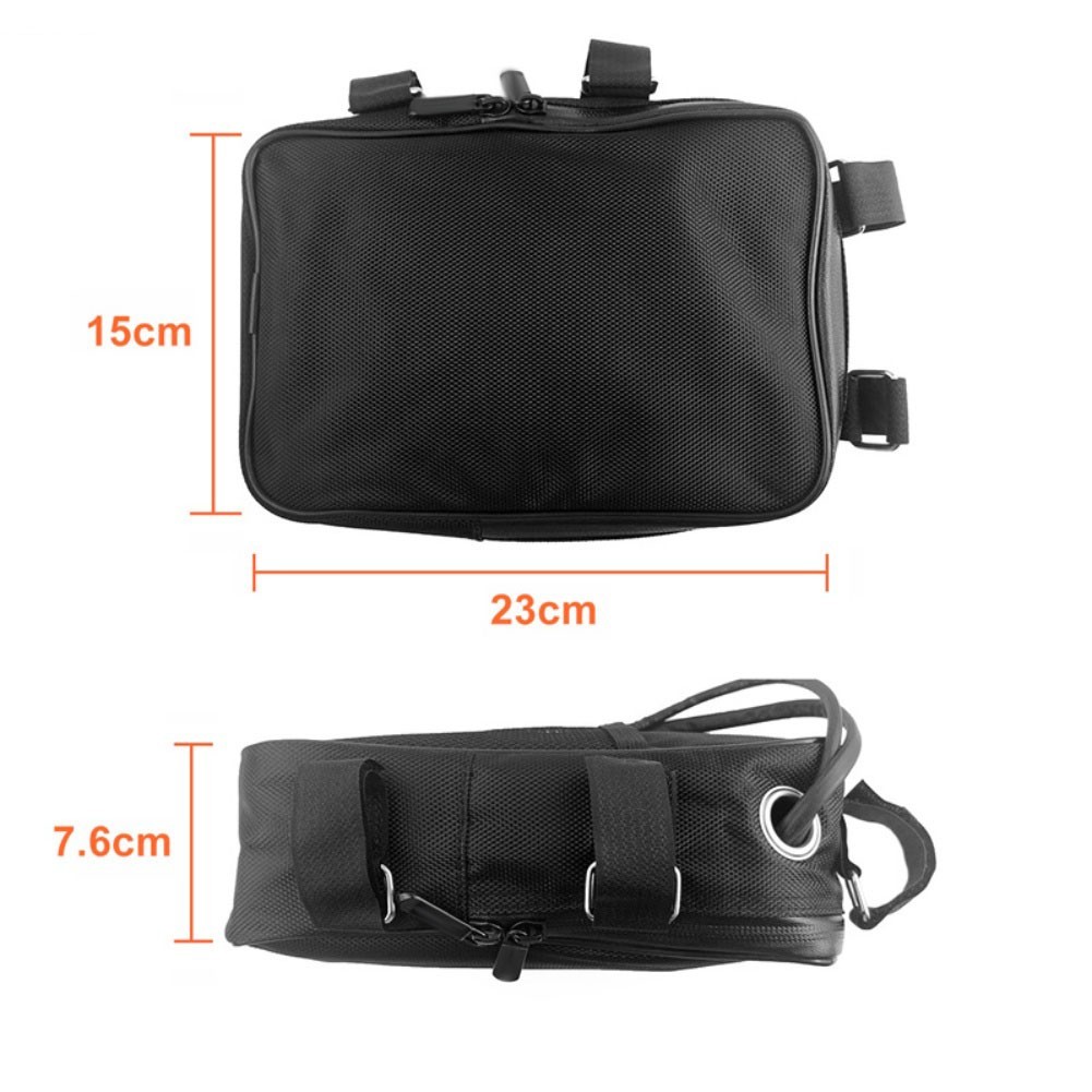 Electric Bicycle Battery Bag with Cable Management and Secure Frame Attachment
