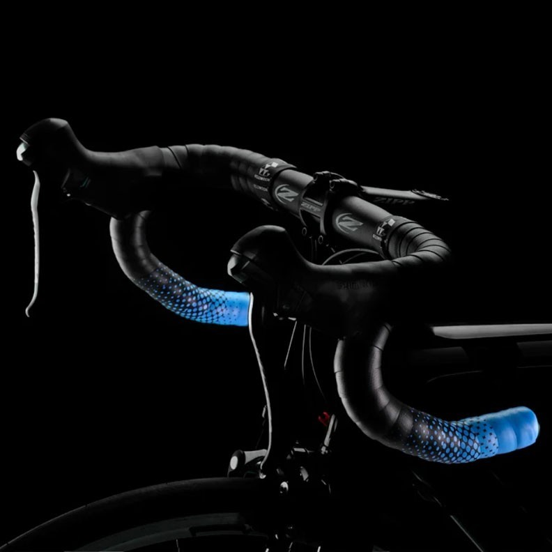 Ciclovation Leather Touch Bar Tape Fusion Blue w/Black Bar Plugs
