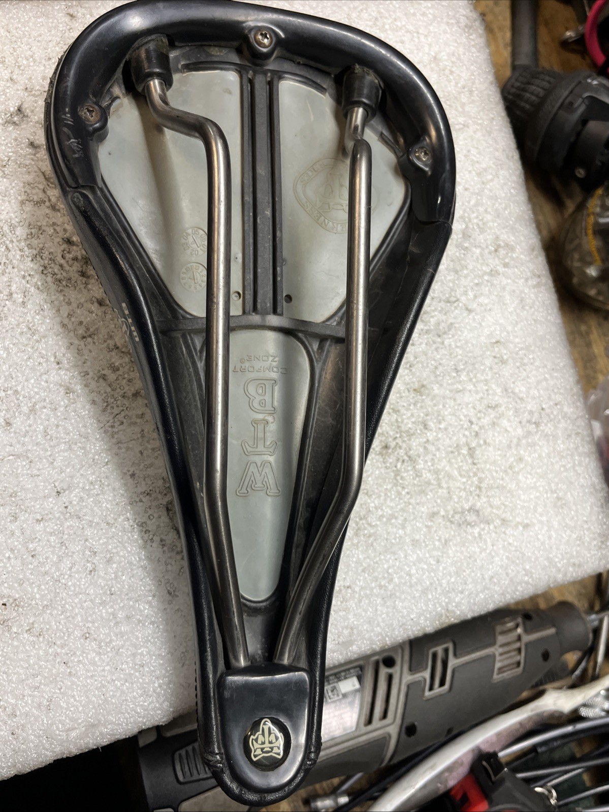 Black WTB Laser V 265mm x 140mm Titanium Rail Saddle
