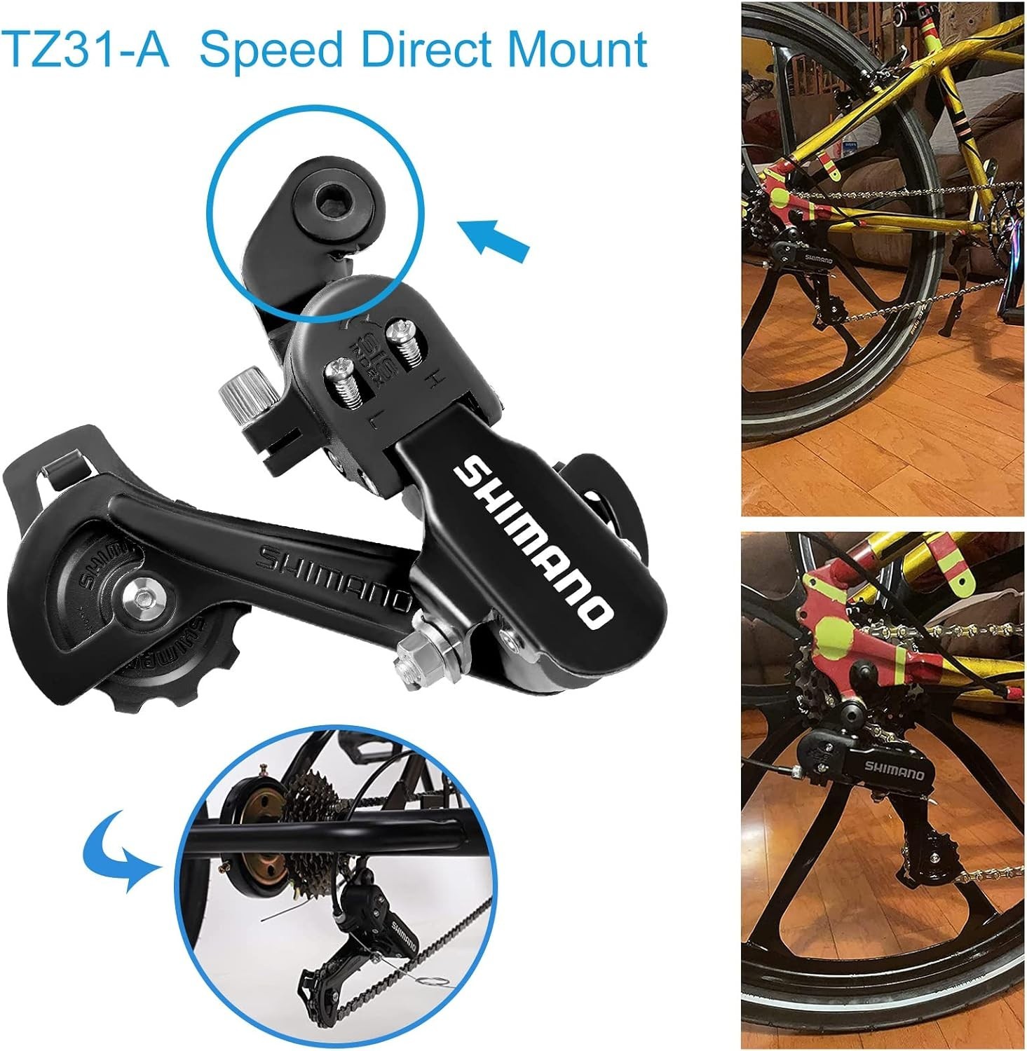 Rear Derailleur, Bike Parts Gear Shifter for RD-TZ31-A with Direct Mount/Hang…
