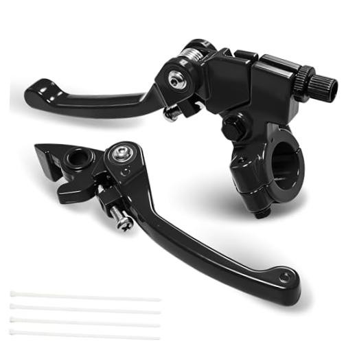 Dirt Bike Folding Clutch Brake Lever Set – 7/8″ (22mm) Aluminum Levers Black