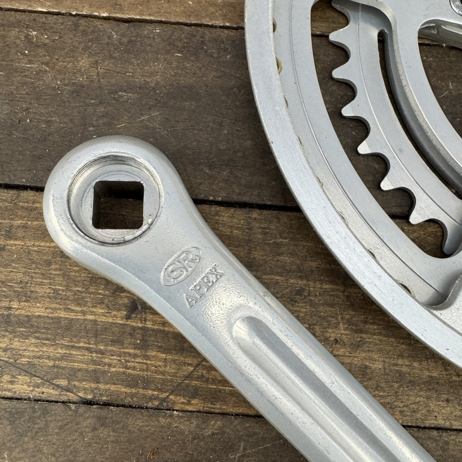 Vintage SR Apex Crank Set NOS Double 170 mm 86 BCD Alloy Chainring Bolt 80s New