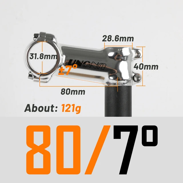 Ultra Light Bicycle Stem 7 / 17 / 35 Degree 60-130mm MTB Road Bike Handle Riser