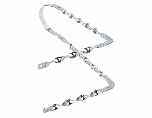 VINTAGE LOWRIDER FLAT TWISTED 21 SISSY 90/DEGREES BAR IN CHROME, MOUNTS ON FRAME