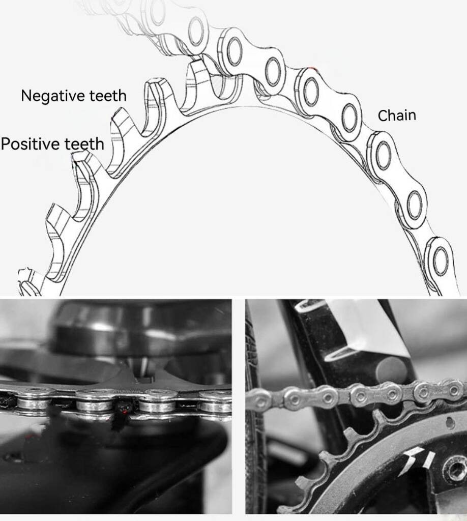 104BCD Narrow Wide Oval MTB Bike Chain Ring Compatible with Deckas,36T/38T